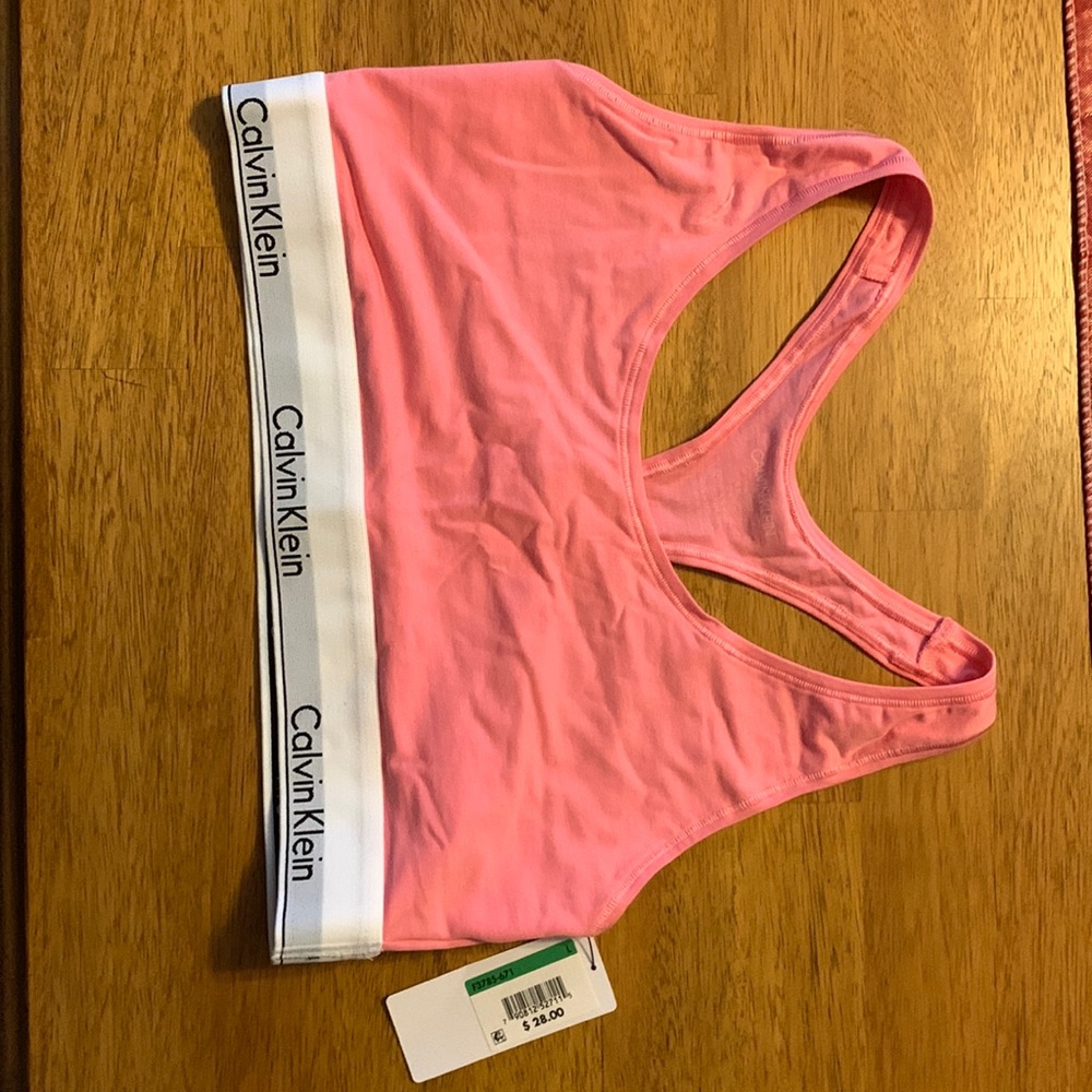 Calvin Klein Womens Black Bralette Bra Size Large